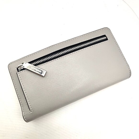 Kate Spade Stacy Laurel Way Bifold Wallet Gray Two Tone Saffiano Leather - Picture 4 of 7